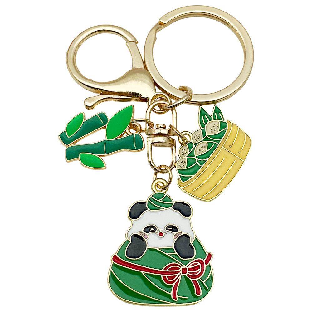 Cartoon Panda Zongzi Keychain - Cute Dragon Boat Festival Pendant for Backpack