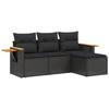 VidaXL Salon de Jardin avec Coussins 4 pcs, Canapés de Terrasse, Ensemble de Meubles de Patio, Mobilier d'Extérieur, Noir 3259143