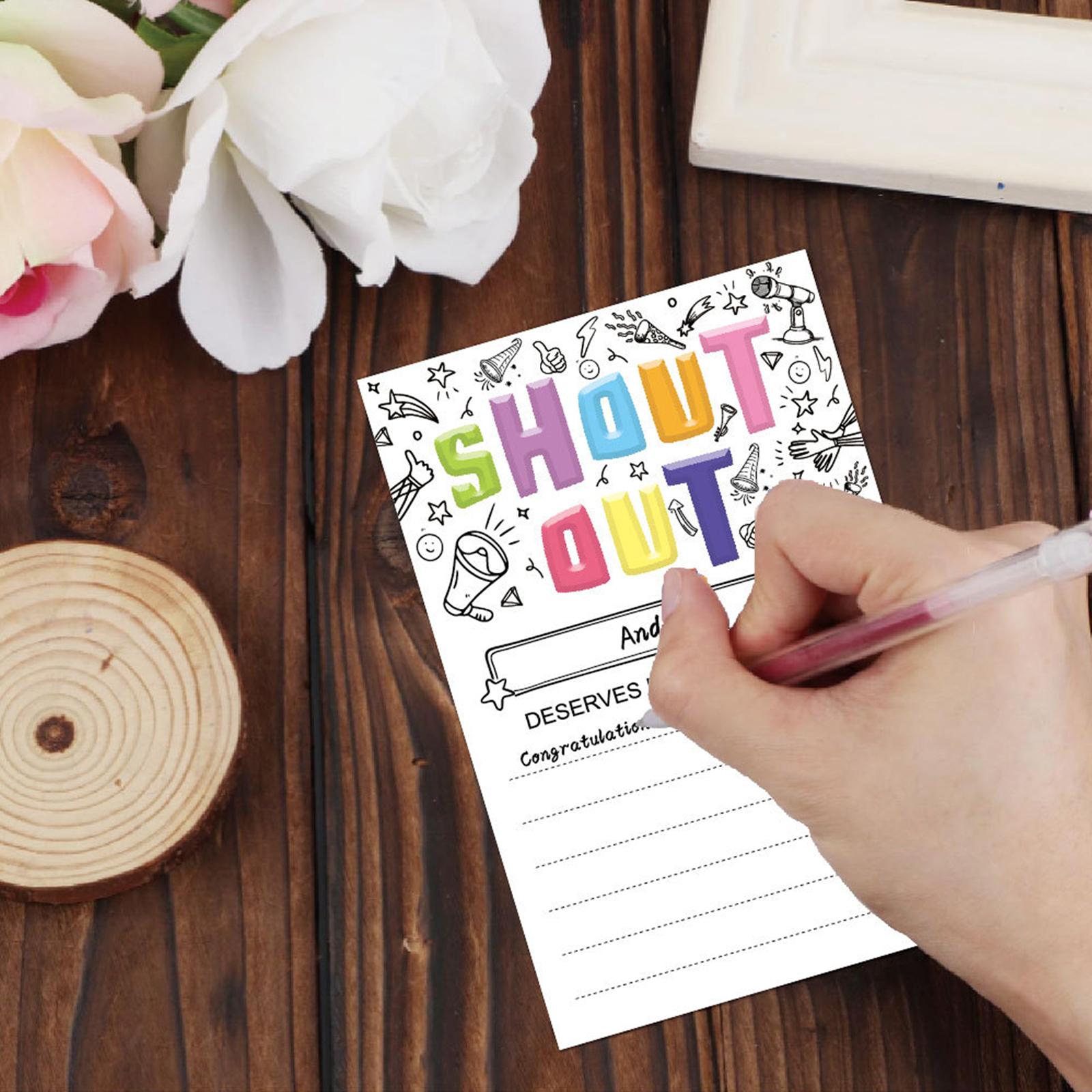 

25 Counts Fun Shout Out Cards Recognition Reward Cards 4x6Inch Reward Cards For Students Teachers Employees Office Staff A
