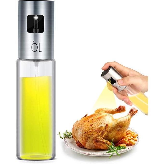 Oil Sprayer for Cooking, Olive Oil Sprayer Mister of Nozzle Upgraded, no Dribbles, Mist More Exquisite, 3.4OZ Capacity Food-Grade, Versatile Glass