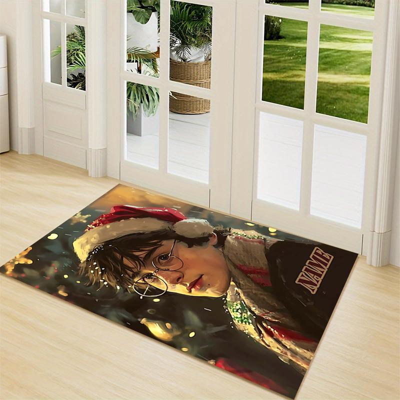 Custom Name Witchcraft Magic Hogwarts Crest Carpet Rug Customizable Soft Washable Anti-Slip Home Living Room Sofa Mats Personalized Rug. 090983
