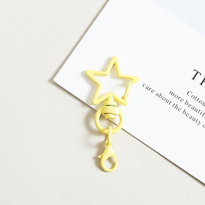 10Pcs Metal Colorful Five-Pointed Star Keychain Keyring Hooks With Lobster Clasp For Diy Craft Jewelry Making Keychain Supplies