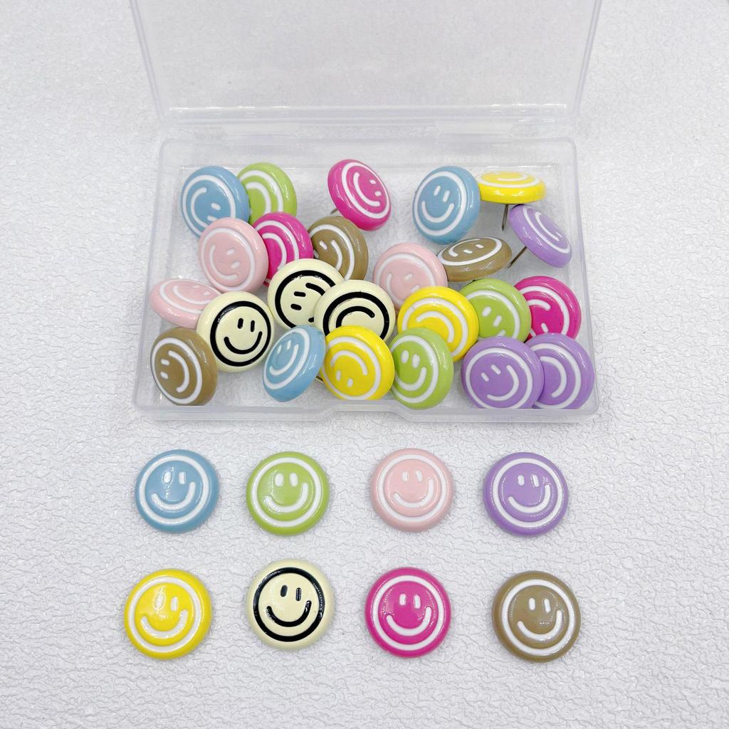 Süße Smiley-Stecknadeln für Pinnwände & Filzplatten - Cartoon-Foto-Wanddekorationen