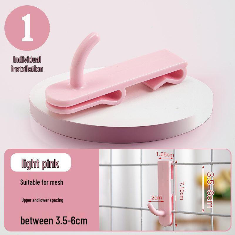 Nail-Free Grid Panel Hook for Wire Mesh Shelves - No-Drill Wall Storage Hooks for Kindergarten Display