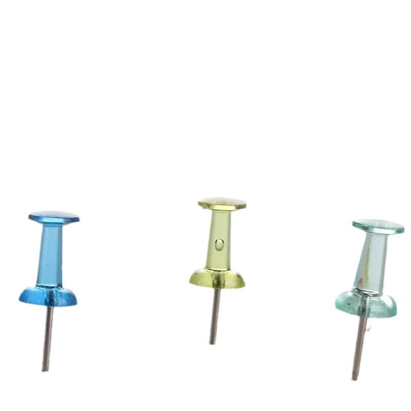 Colorful Transparent Thumbtacks with Exquisite Plastic Box Packaging - 200 Pieces.