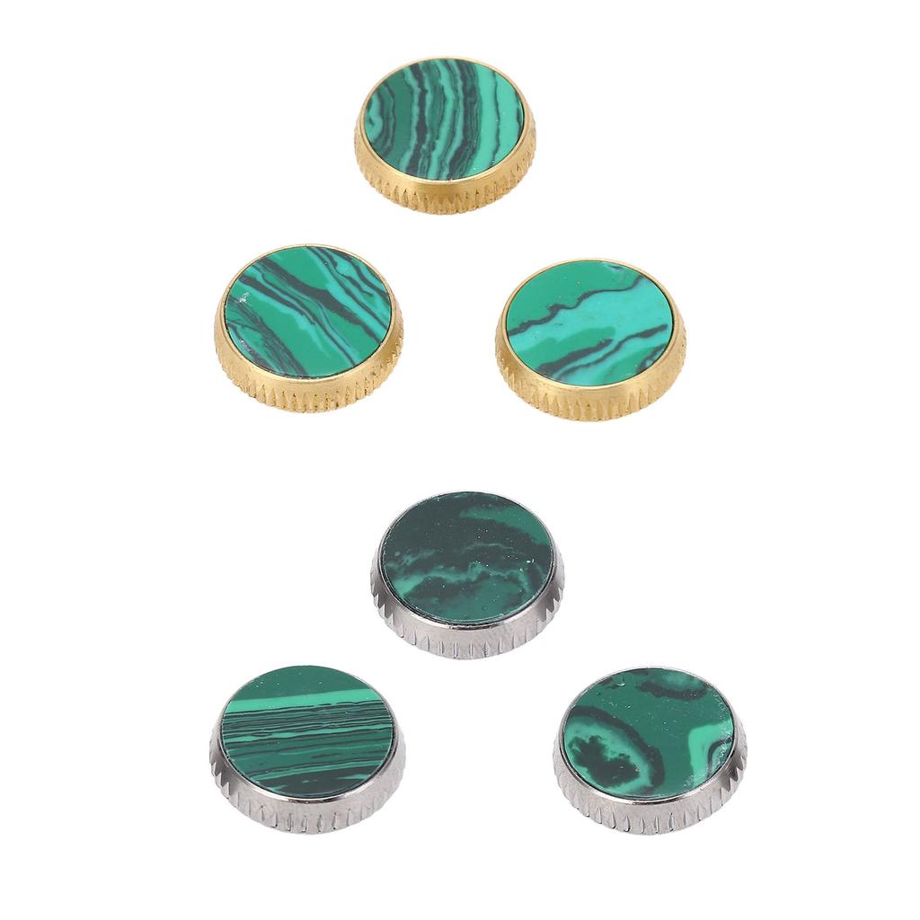 3 Pcs Trumpet Valve Cap Embedded Green Standard Metal Finger Button Trumpet Valve Replacement Parts