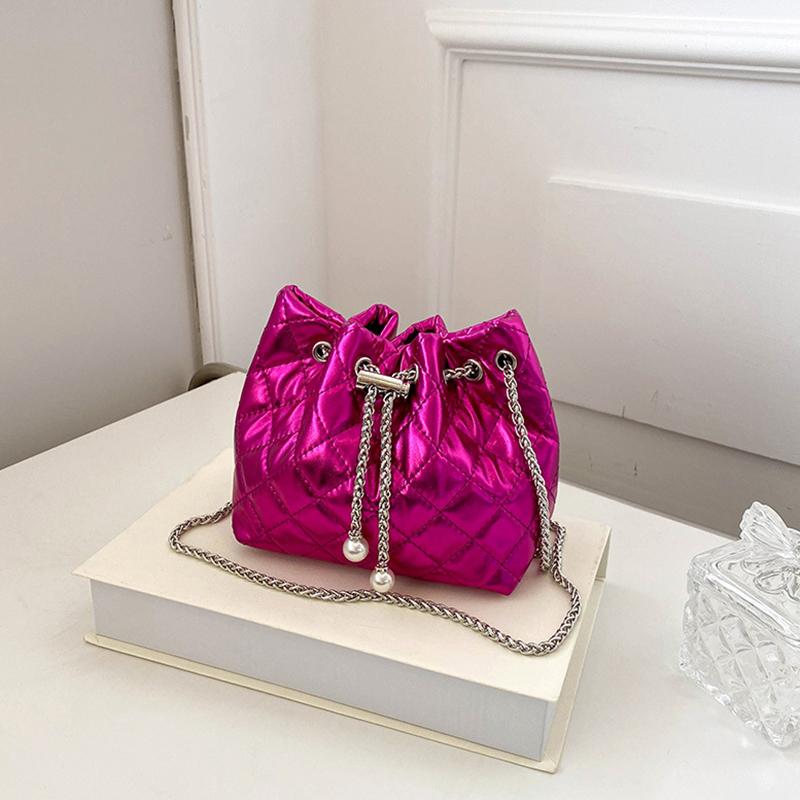 

Yogodlns Lingge Цепочка Сумка Женщины Весна 2023 Новая корейская мода Сумка плечо Модная вышивка Нитки Ведро Сумка Иностранный стиль Crossbody Bag