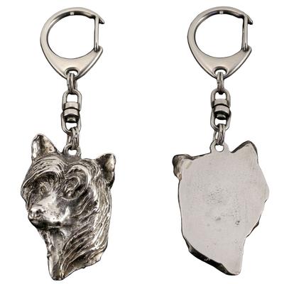 Chinese Crested Dog, Puff - Silver-plated Key Ring with Dog, Handbag Decoration, Backpack Pendant by Brand