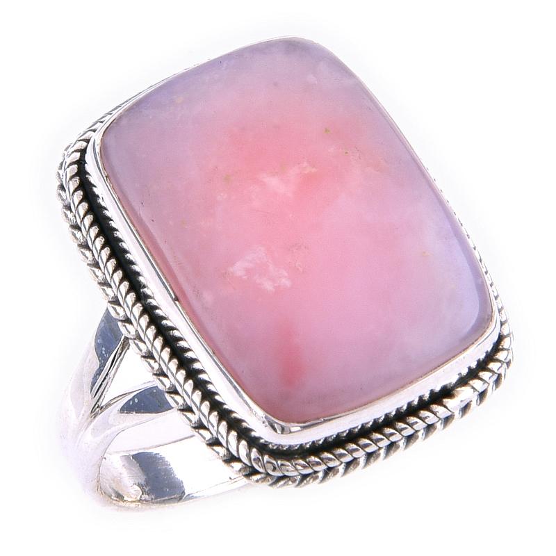 Natural Pink Opal Gemstone Handmade 925 Solid Sterling Silver Ring Size 9 c9G01