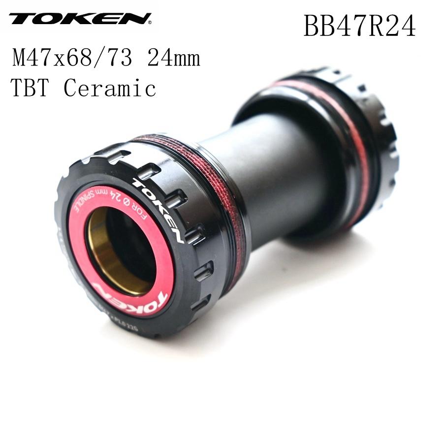 TOKEN Bicycle BB Ceramic Bearing Bottom Bracket, T47 68 73mm Frame, BB47R24 BB47R29 68mm 73mm 24mm 29mm TBT BB47R24 68 73mm 24mm