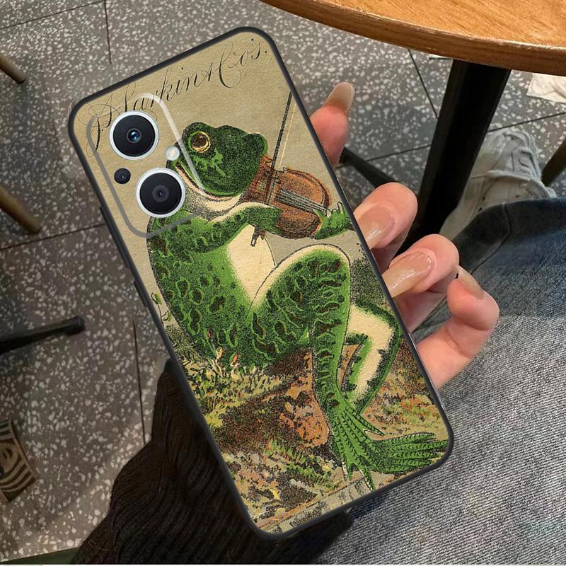 Vintage Retro Frog Mushrooms For OPPO Reno 10 11 12 13 14 Pro 7 8 Lite 8T 11F 12F 13F 14F OPPO Find X8 X9 X5 X6 Pro Case