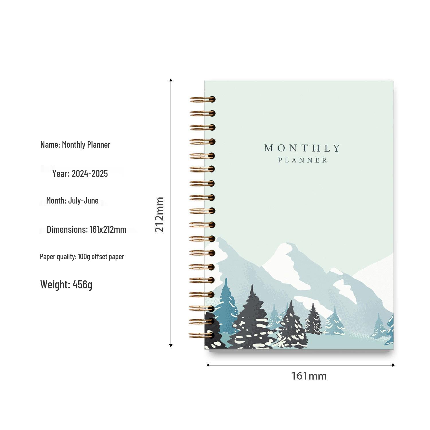 A5 Spiral Notebook with Monthly & Daily Planners and Dividers