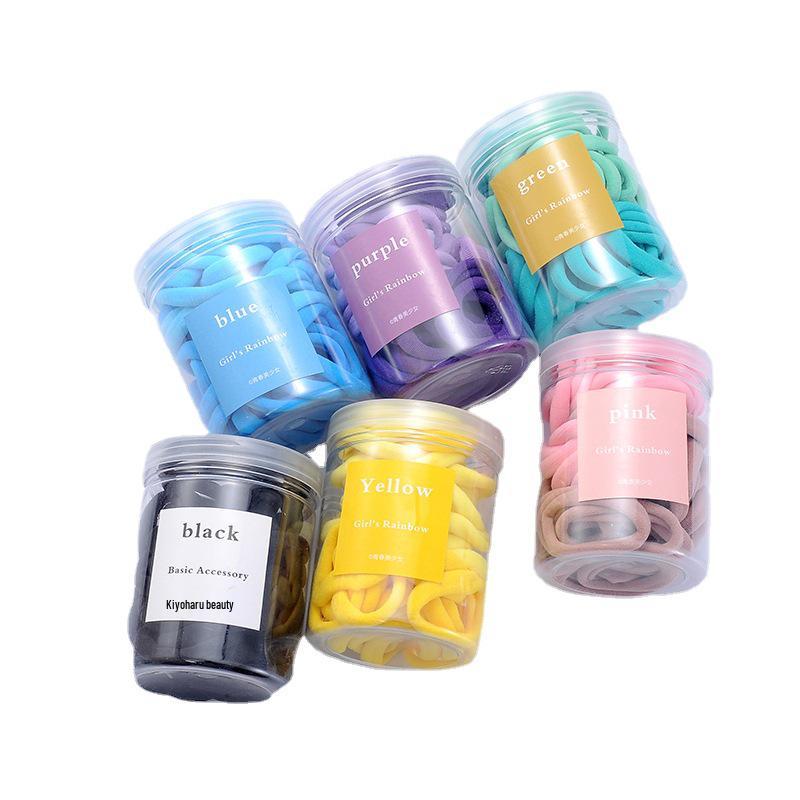 Gradient Multicolor High Elasticity Hair Ties - 50pcs Cute Candy Colors for Women