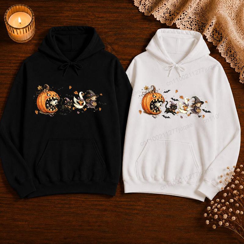 Cute Halloween Hoodies,vintage Cartoon Pumpkin Sweatshirts,witch Graphic Tracksuits,black Cat Duck Halloween Hoodies,spooky Tops