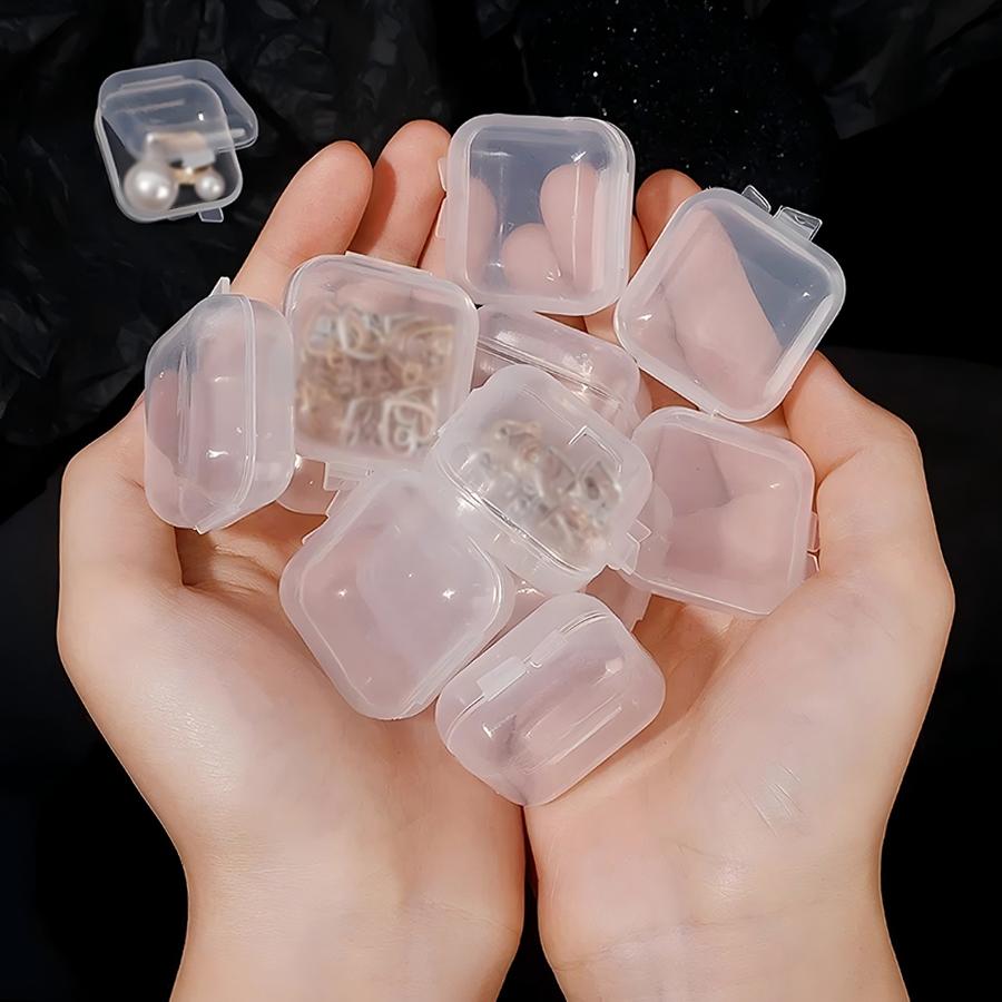 15/30/45pcs 3.5cm Clear Mini Storage Containers Anti-lost Organizer for Travel Jewelry Earplugs & Household Tiny Accessories