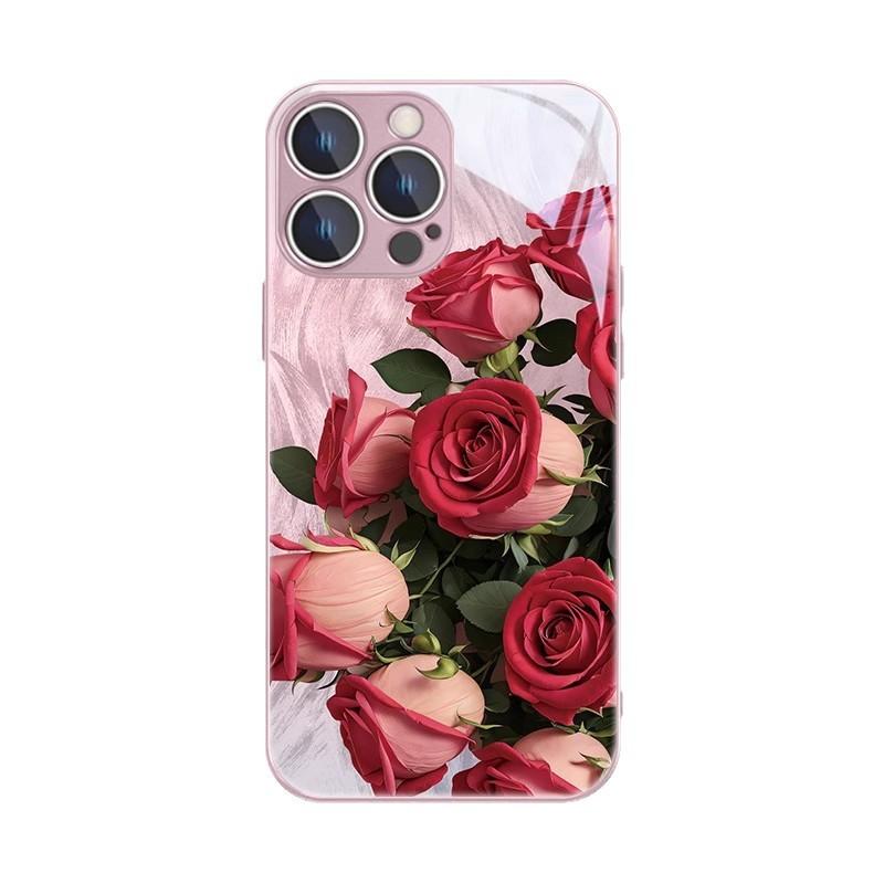 Rose is suitable for iPhone15promax mobile phone case Apple 15 new all-inclusive lens 14 advanced sense 13