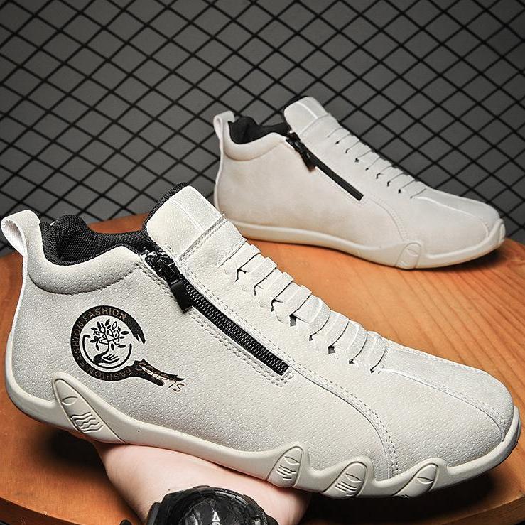 2024 Leder wasserdichte Low-Top-Freizeitschuhe Board-Schuhe Herrenschuhe im Hong Kong-Stil