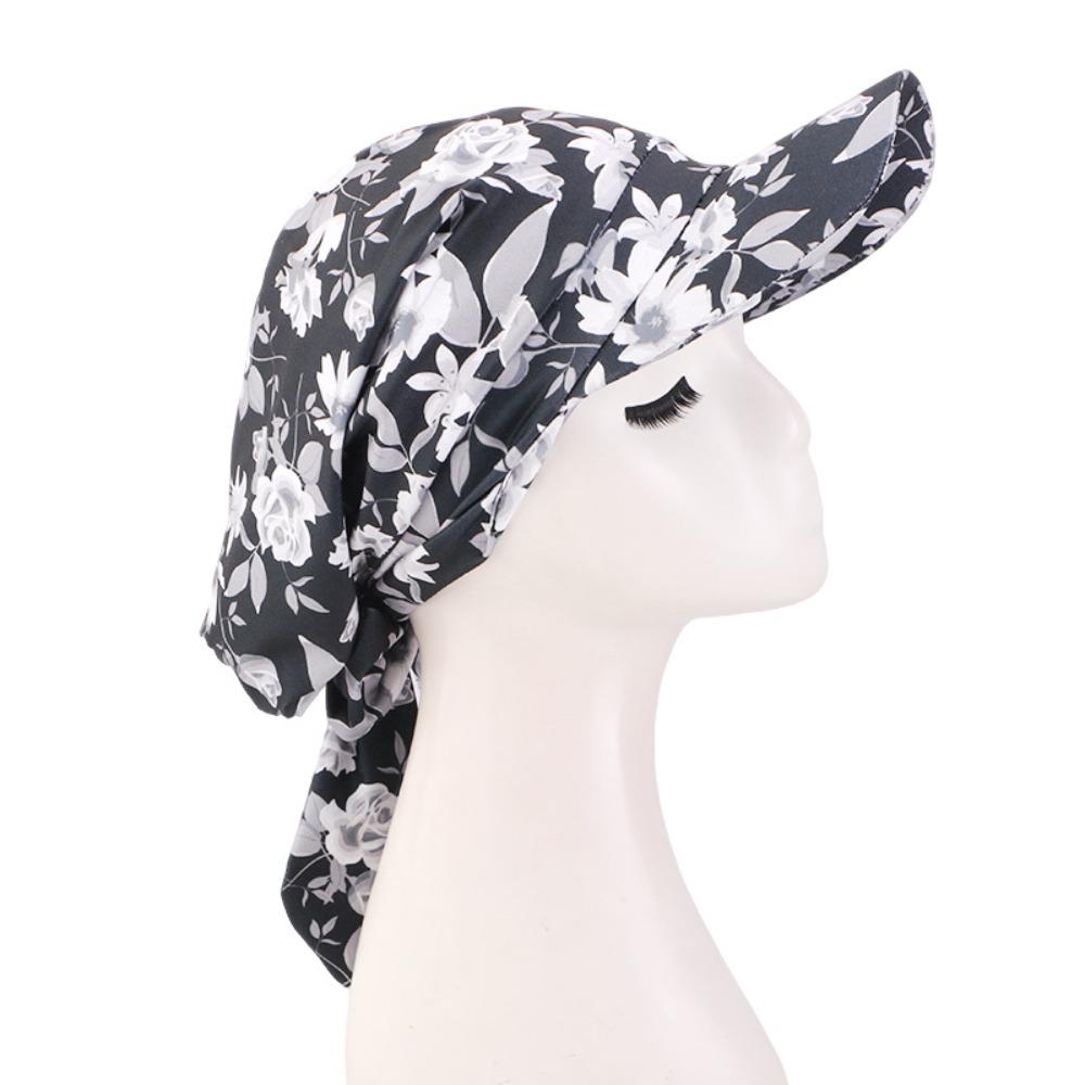 Atmungsaktive Sommer-Kopftuch-Hut Blumenmuster Turbanhut Mit Riemen Baseballkappe Tägliche Outfits