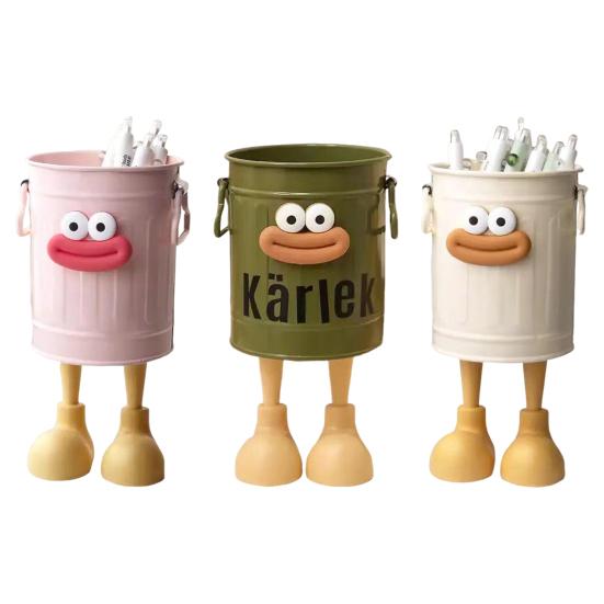 Cartoon Pen Holder Sausage Mouth Storage Bucket Large Capacity Student Desktop Storage Box Desk Organizer for Office Home