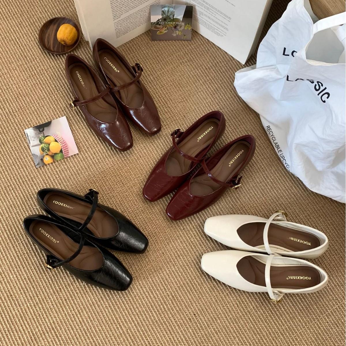 

2025 new autumn and winter fashion word with round head thick middle heel light mouth versatile OL Mary Jane commuter work women s shoes 39 коричневий