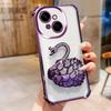 KEYSION Nárazuvzdorné pokovované TPU puzdro na telefón pre TECNO Spark Go 1 1S Go 2025 Trblietavé zdobené labuť so stojanom Zadný kryt pre Pop9 4G