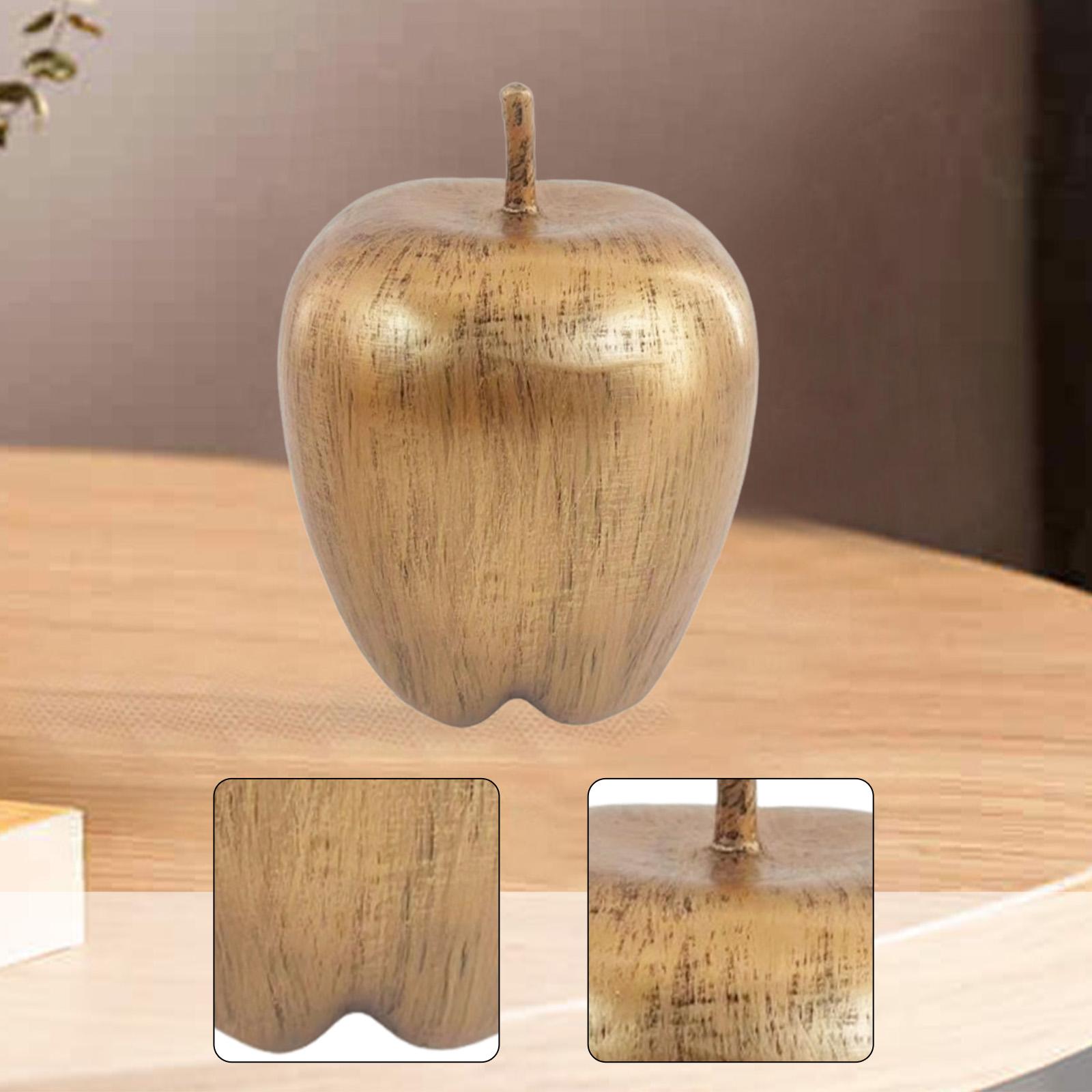 

Apple Statue Decorative Figurine Art Crafts Fruit Sculpture Desktop Ornament for Bookshelf Centerpiece Cabinet Home Decor золотой