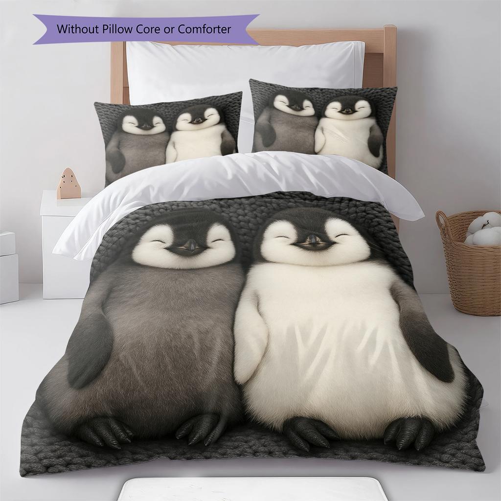 Cartoon-Muster Bettwäsche Steppbett-Set Bettbezug Kissenbezug Heimdekoration Geburtstagsgeschenk (1 Bettbezug + 2 Kissenbezüge, ohne Füllung)