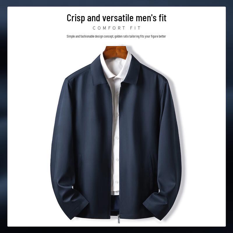 FORTEI Men's Business Casual Lightweight Windproof Lapel Jacket