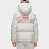 FILA Fusion Fashion Warm Hooded Letter Casual Long Sleeve Puffer Jacket Women outerwear White T11W315903F-WT