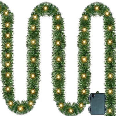 5 FT Artificial Christmas Garland Lighted Christmas Decoration For Indoor Holiday Door Home Stairs