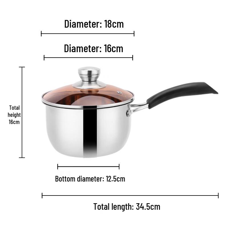 YiBo Maitman 18cm Stainless Steel Milk Pot