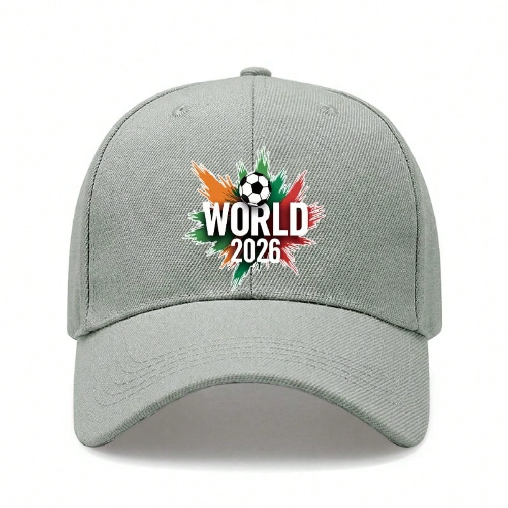 [Sporty Baseball Cap] 2026 World Cup Theme Print Unisex Adjustable Breathable Lightweight Polyester Sun Protection Casual Outdoor Sports Baseball Hat