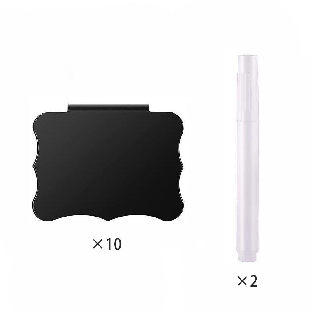 

Runtowo 10pcs Plastic Price Boards & 2pcs Pen, Black Mini Table Chalkboard Signage ,Wedding Birthday Party Seat Card Baby Shower