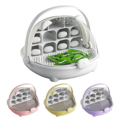 Boîte d'élevage de vers à soie Boîte de croissance transparente pour vers à soie Cage d'habitat avec poignée Capsule spatiale d'élevage pour petits animaux Récipient d'éclosion