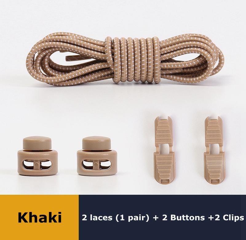 Lacets sans nœuds Lacets sans cravate Baskets Plastique Verrouillage solide Élastique Rond Lacets de chaussures pour Enfants Adultes Personnes âgées Taille unique