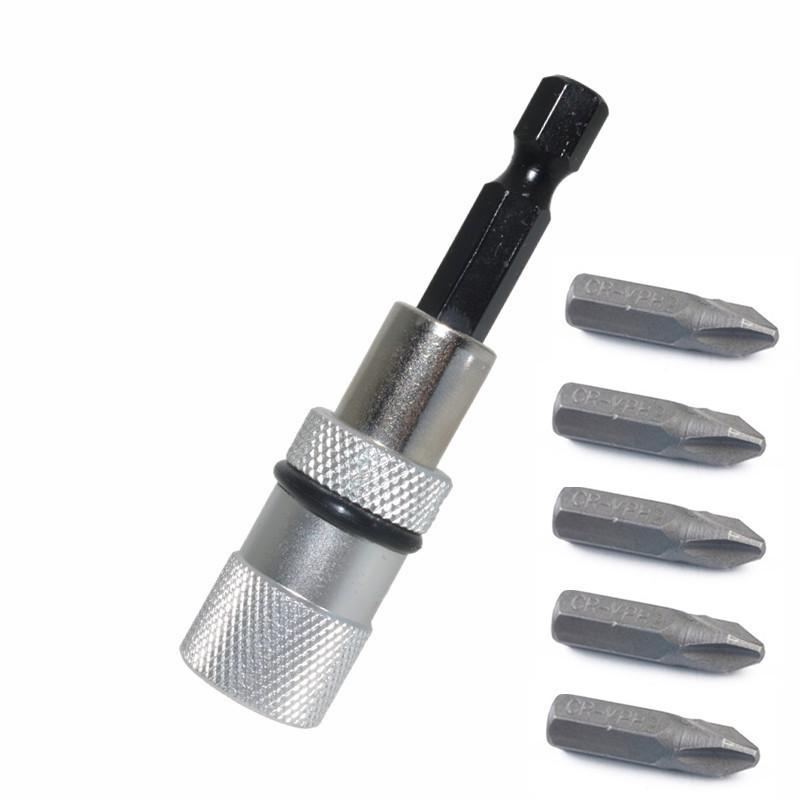 65mm Adjustable 1/4 Screwdriver Bit Holder, Carbon Steel Extension Bar, Quick Release