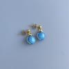 Summer Beach Jewelry Dainty Layering Choker Chunky Gemstone Genuine Aquamarine Beaded Necklace with Gold Toggle Clasp