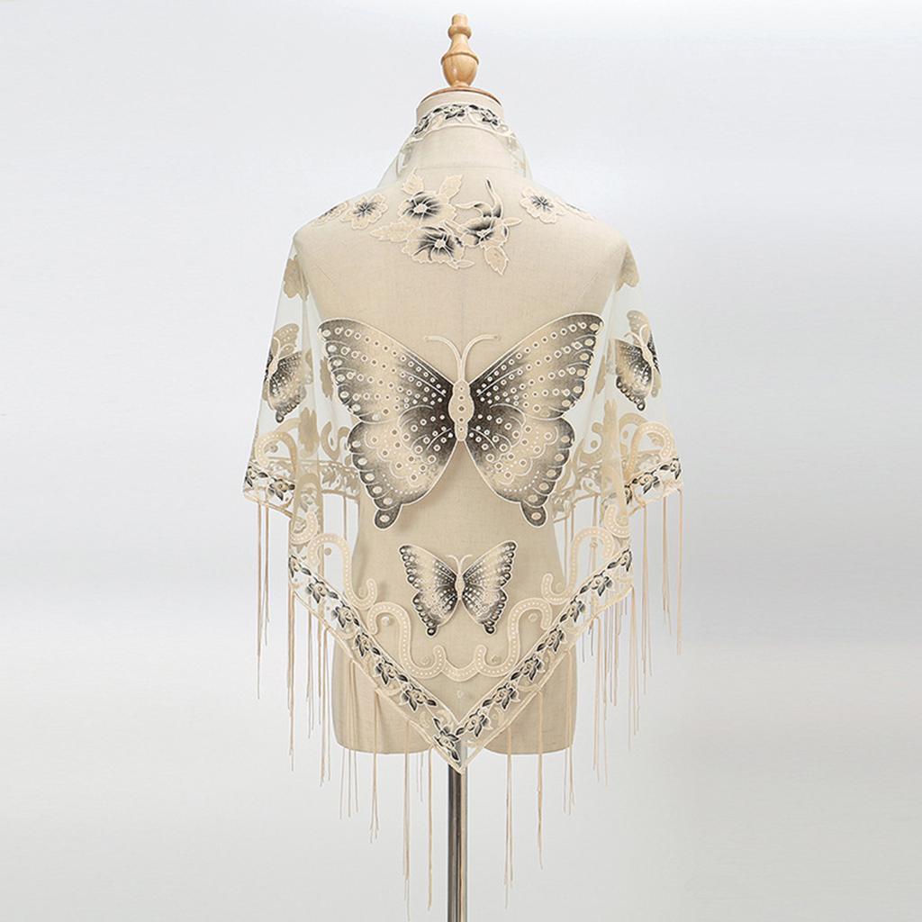 sachin and babi light blue dress Black Fringe Shawl main image 1