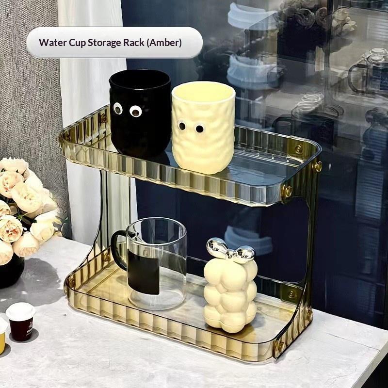 Cosmetic Storage Organizer Rack Double Layer Makeup Shelf Durable Design for Bathroom Vanity Desk Bedroom Dresser