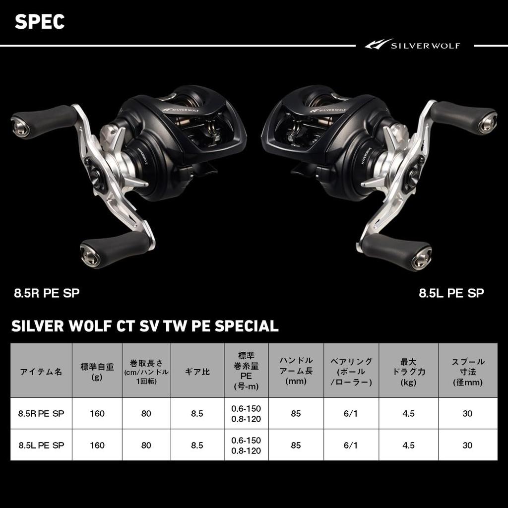 Daiwa Baitcasting Reel SILVER WOLF CT SV TW PE SPECIAL (DAIWA) 8.5R