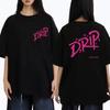 Babymonster Drip Album World Tour 2026 Double Sided Print Short Sleeve T-shirts Men Women Cotton Black Tops Unisex T Shirt