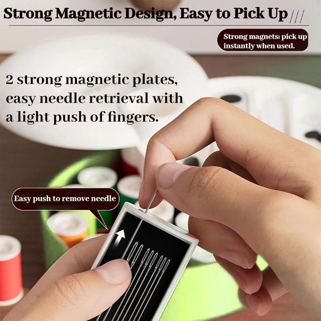 Sewing Kit Magnetic Rotating Multi Layer Portable Long Lasting Tool Patch Sewing Kit For Men Women Family Friends Mother