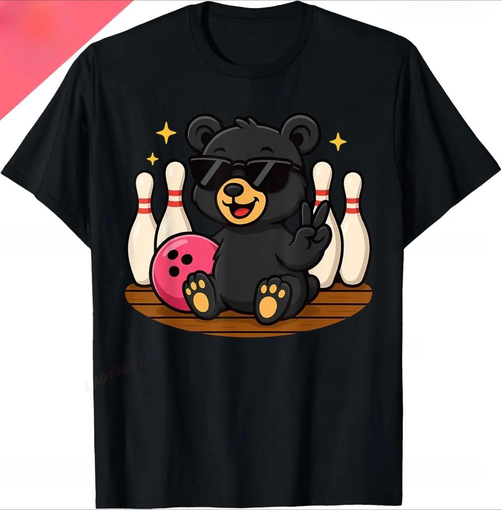 Funny Cat Bowling Shirt with Sunglasses Couple Style YK Summer Streetwear Top Women Clothing Fashion Summer Streetwear YK