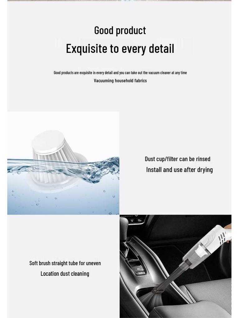 Portable Wireless Handheld Vacuum Cleaner with Strong Suction and Multi-Function Dust Removal