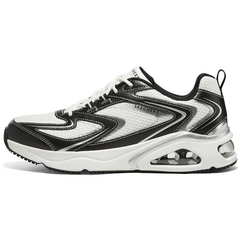 Skechers Tres-Air Men Low Casual Shoes White Black 183075-WBK 42