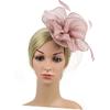 Ciieeo Bandeau et Chapeau Délicats en Maille Florale pour Femmes, Design Rose Nude, Coiffe pour Mariage et Tea Party avec Pince à Cheveux, Accessoire pour Occasion Spéciale