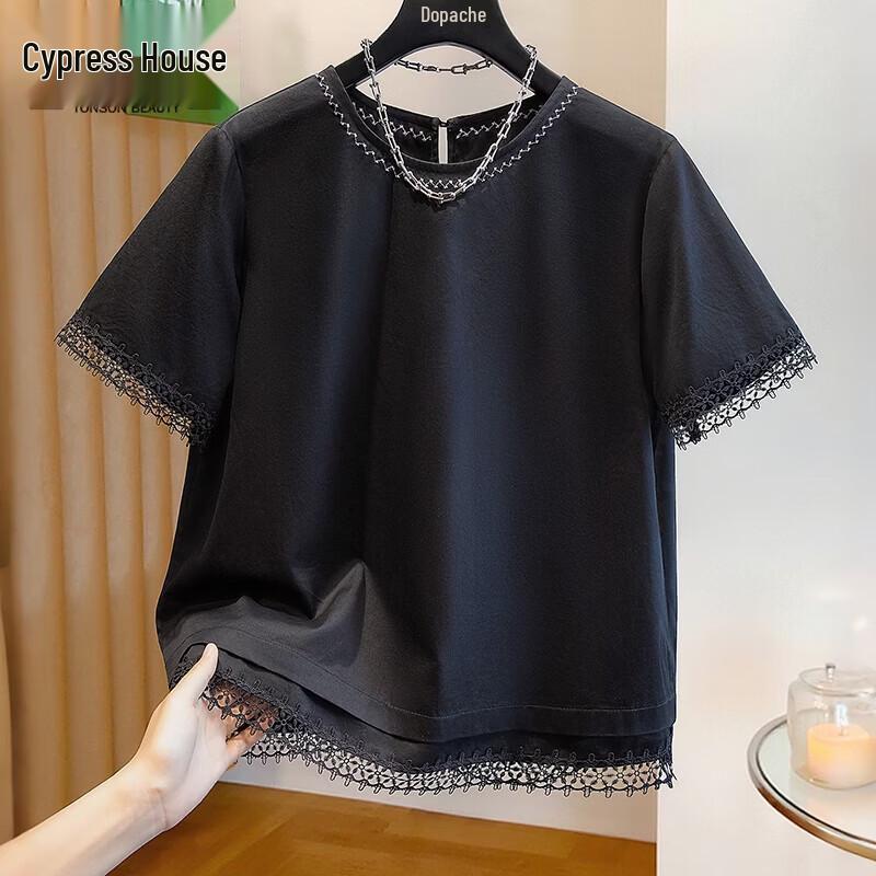 Women s Pure Cotton Loose Round Neck Commuter Shirt M