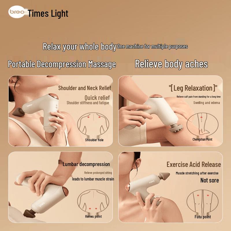 Breo Fascia Tabancası 7 Pro Kas Masaj Aleti CN fişli (adaptör dahil)