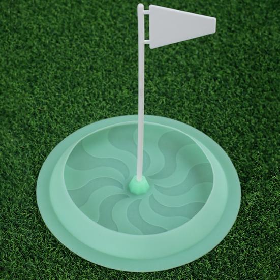 Golf Putting Cup with Flag Silicone Golf Hole Cup Indoor Outdoor Golf Putting Training Aid for Home Backyard Practice