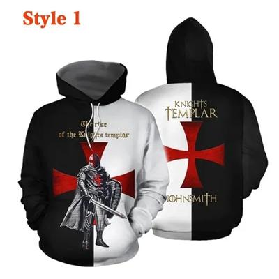 Tapınak Şövalyeleri Erkek Kapşonlu Sweatshirt 3d Baskılı Erkek Kadın Rahat Kapşonlu Sweatshirtler Kazak Hip Hop Harajuku Sokak Üstleri